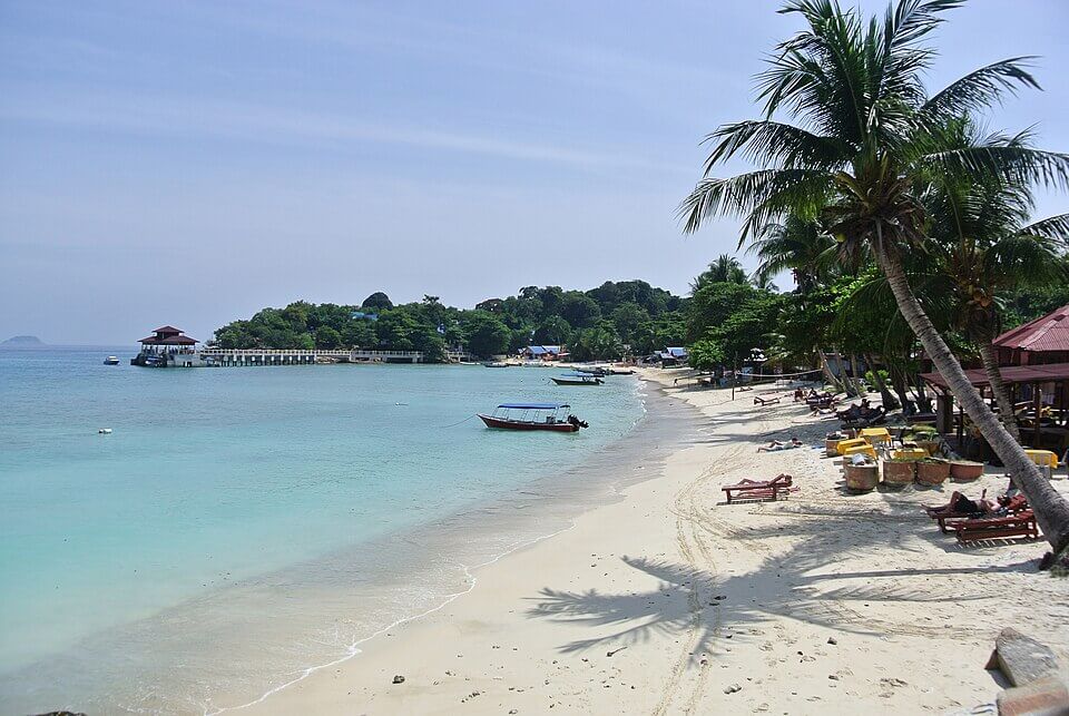 White-sand beach and jetty on the Perhentian Islands